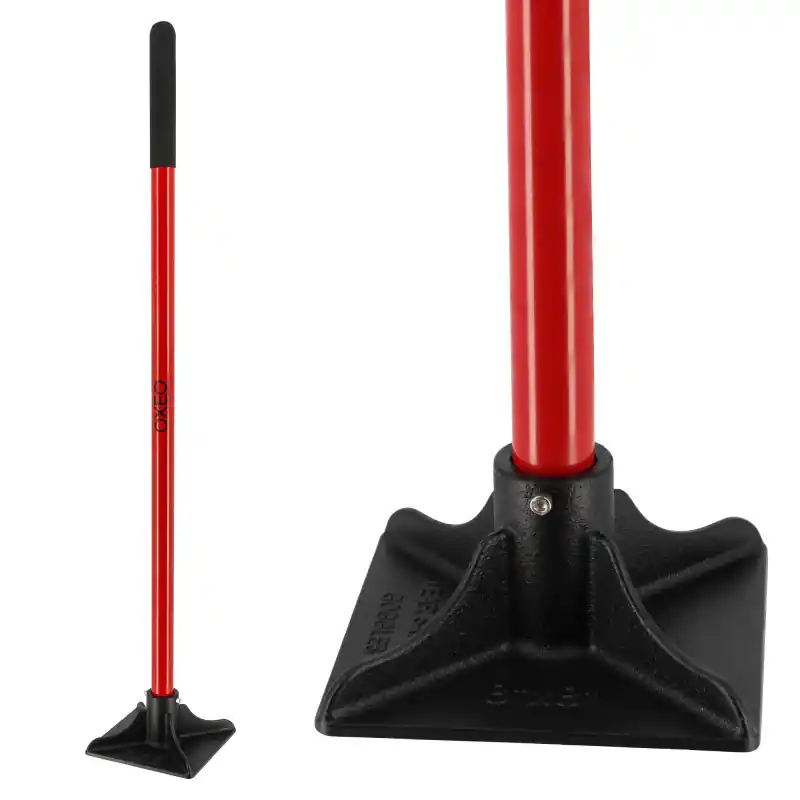 Dame carrée de maçon 20x20cm - Dameuse de Sol en acier - 5kg - Compactage sable, terre pour Niveler Le Sol, Poser Des Pavés Usine Directe