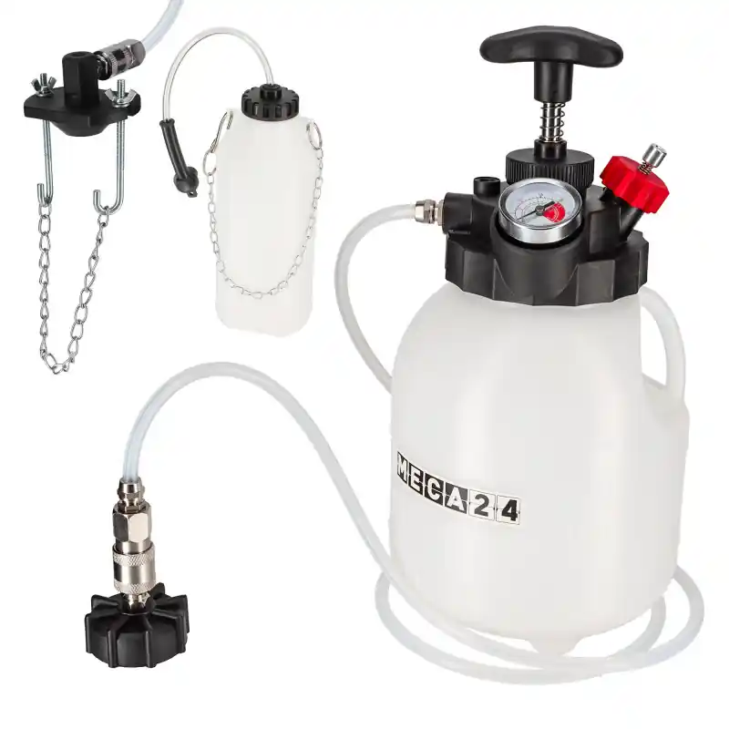 Certifié Purgeur de frein à Pompe manuel - 3 litres - Purgeur liquide de frein voiture - Bouteille de Collecte et Adaptateur Multimarques