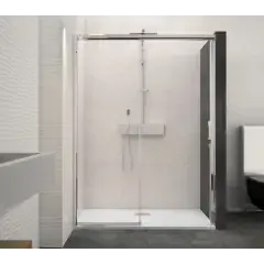 Paroi de douche MACAO sans seuil 125-142 cm blanc transparent côté gauche KINEDO PA648BTNEG Nouvelle Collection