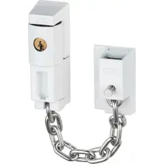 Promotion Saisonnière Entrebâilleur à clé SK 79 chaîne cémentée 15 cm blanc ABUS SK79 W CL/DFNLI