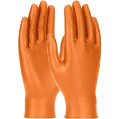 Gant à usage unique T 8 en nitrile ambidextre avec finition en écailles PIP FRANCE 246OR-08 Réduction