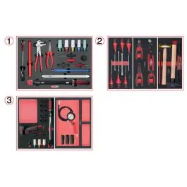 Composition d‘outils spéciale roue pour servante, 60 pièces Marque