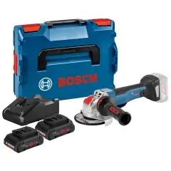 Dernière Chance Meuleuse d‘angle 18 V avec X LOCK GWX 18V-10 PC + 2 batteries Procore 4 Ah + chargeur + coffret L-BOXX BOSCH 06017B070Q