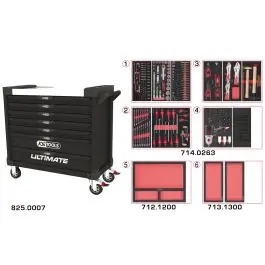 Authentique Servante ULTIMATE XL noire 7 tiroirs équipée de 263 outils