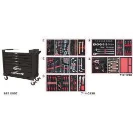 Prix Cassé Servante ULTIMATE XL noire 7 tiroirs équipée de 354 outils