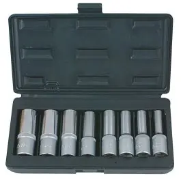 Coffret de 8 douilles TORX®, L.75 mm - 1/2‘‘ - E10 à E24 Vente Directe