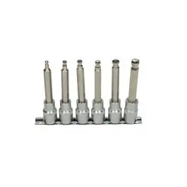 Nouveauté Rail de 6 douilles tournevis 6 pans à tête sphérique 1/2‘‘ – 5 à 12 mm, L.110 mm