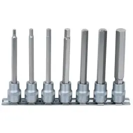 Top Vente Rail de 7 douilles tournevis longues 6 pans 3/8‘‘, 4 à 12 mm
