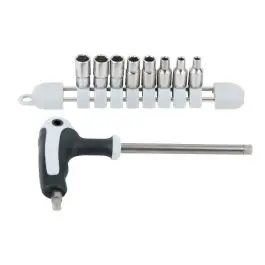 Prix Réduit Jeu de clé à douille et douiles 1/4&Prime; INOX, 9 pièces