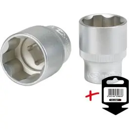 Douille F6 – 1/2 – 25 mm – CHROMEmat – sur support Acheter Direct