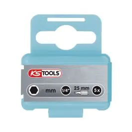 Expédition Rapide Boite de 5 embouts de vissage INOX 6 pans 1/4‘‘ 4 mm - L.25 mm