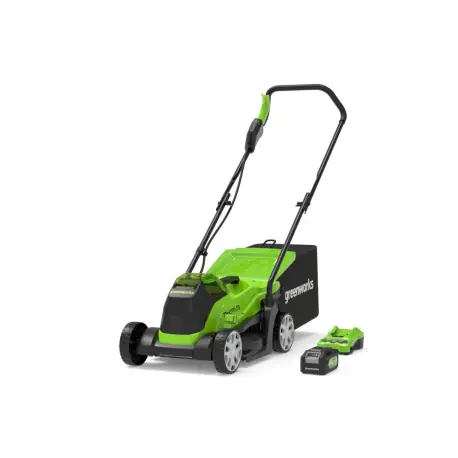 Tondeuse à gazon poussée Brushless 33cm 24V GREENWORKS – Batterie 4,0Ah – Chargeur – GD24LM33K4 Vente Directe