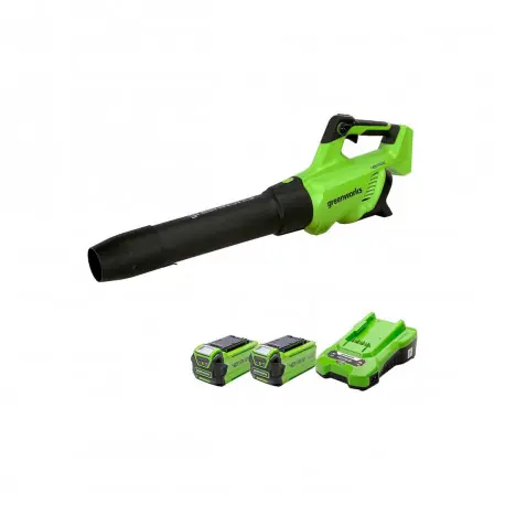 Réduction Souffleur 210 km/h 40V Brushless GREENWORKS – 2 Batteries 2,0Ah – Chargeur – GD40ABIIK2X