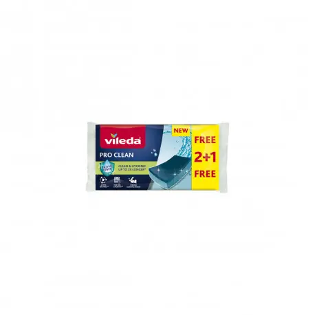 Lot de 3 éponges à récurer Pro Clean VILEDA Prix Promo