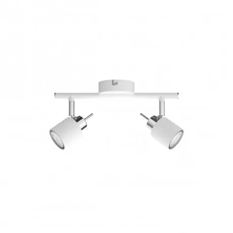 Projecteur orientable à 2 lumières Meranti PHILIPS – GU10 – Blanc – Ampoules non incluses Certifié