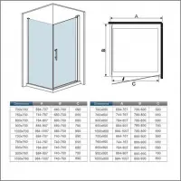 Nouvel Arrivage Porte de douche 70x80x197cm Paroi latérale 80cm avec barre de fixation 140cm verre anticalcaire