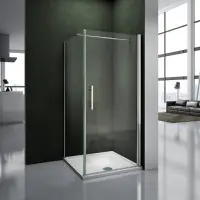 Prix Choc porte de douche pivotante , verre sécurité et anticalcaire,hauteur 187 cm,barre de fixation 90 cm