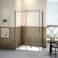 Porte de douche 130x70x195cm ,8mm verre sécurité anticalcaire Paiement Sécurisé
