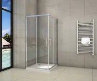 Porte de douche 80x80x195cm en 6mm verre anticalcaire porte de douche coulissante l‘accès d‘angle Prix Bas