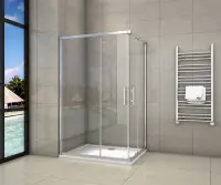 Solde Porte de douche 70x80x195cm en 6mm verre anticalcaire porte de douche coulissante l‘accès d‘angle