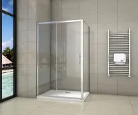Porte de douche 100 x 100 x 190 cm porte de douche + paroi latérale Jusqu'à Épuisement Des Stocks