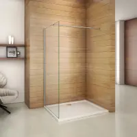 Paroi de douche 80x200cm verre anticalcaire avec barre de fixation 140cm Bon Plan