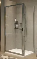 Nouveauté Paroi de douche Lunes 2.0 panneau fixe 66 extensible 66 - 72 cm verre trempé transparent blanc NOVELLINI