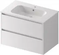 Meuble all day 2 tiroirs 85 cm blanc brillant universel 100 ALU BS 2C 504 CV Certifié