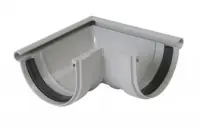Authentique Angle extérieur 90° PVC gris pour gouttière demi-ronde de 25 cm NICOLL