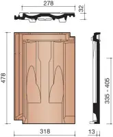 Chatière Optima terre cuite rouge ventilation 12 cm2 318 x 478 mm KORAMIC Affaire À Saisir