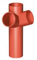 Offre Du Jour Embranchement/Culotte fonte double d‘équerre 68° à fût allongé SMU® S brun-rouge diamètre 100/100 mm PONT A MOUSSON