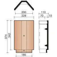 Faîtière-arêtier angulaire ventilée terre cuite rouge 374 x 228 mm KORAMIC Affaire À Saisir