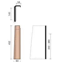 Meilleure Vente Tuile de rive individuelle gauche Prima MPRI 7060 terre cuite ardoisé 83 x 145 x 452 mm KORAMIC