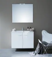 Meuble WOODSTOK 2 portes blanc brillant 90cm Satisfait Ou Remboursé