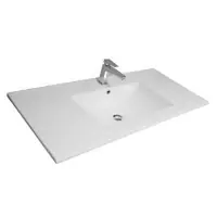 Plan vasque céramique Luna 100cm blanc – DECOTEC 1790331 Prix Choc